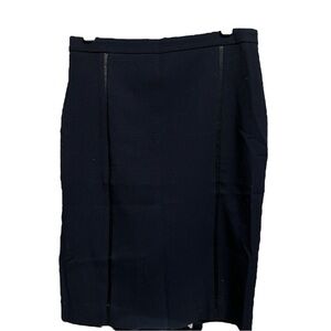 Forever 21 Navy Blue Pencil Skirt with Black Piping S